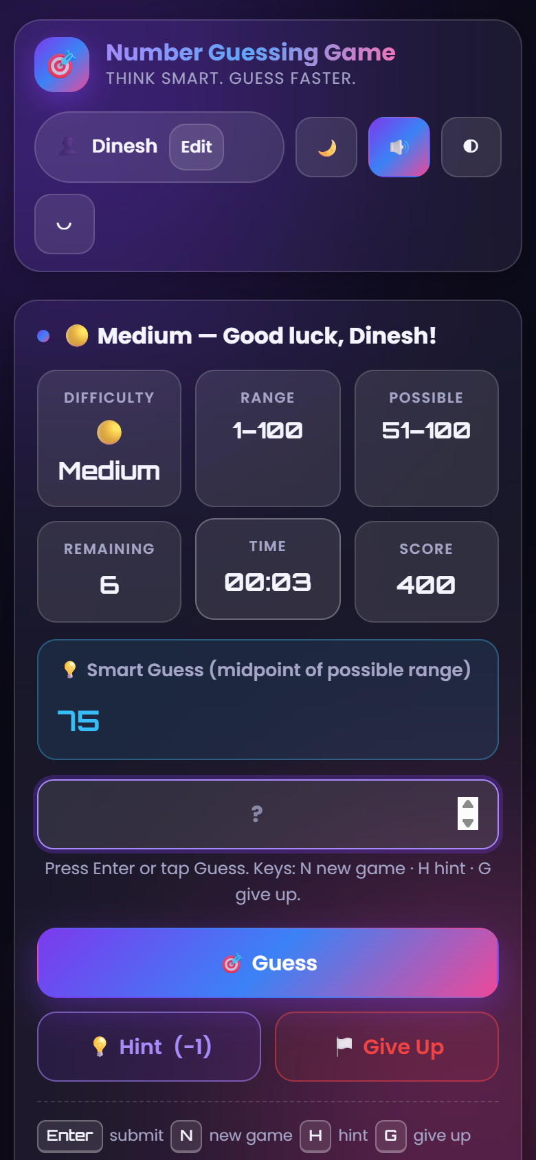 Screenshot 6 of Number Guessing